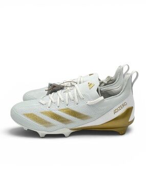 ADIDAS cleats White & Gold Adizero Football Cleats